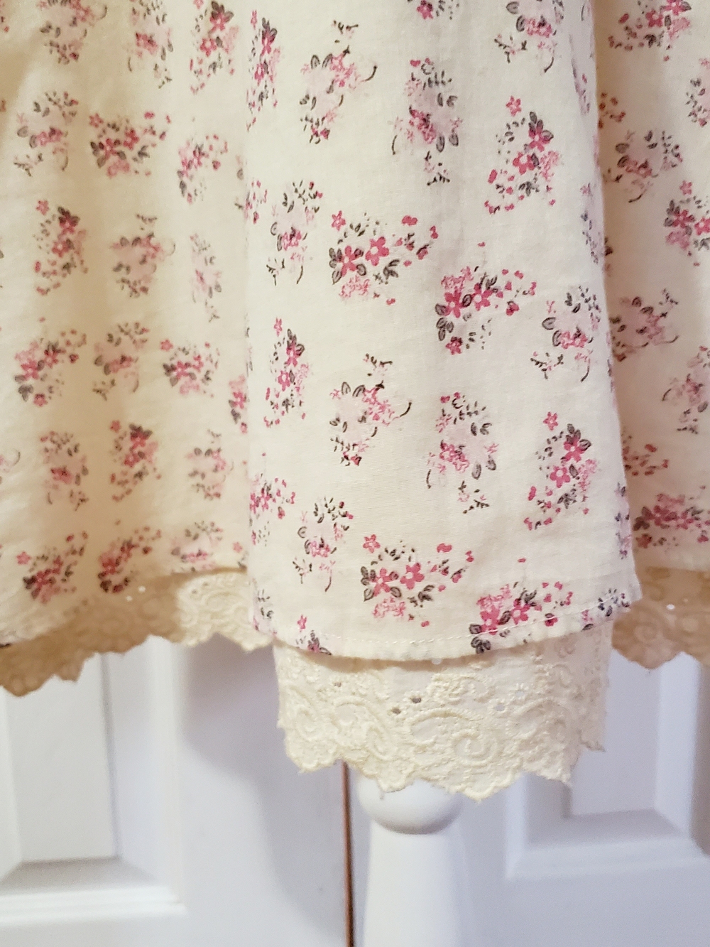 Maeve Cottagecore Floral Cotton Dress Lace Trim Pockets Prairie Coquette Size S - Picture 5 of 13